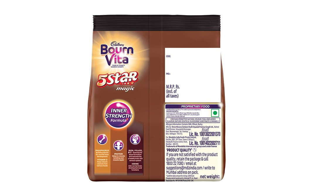 Cadbury Bournvita 5 Star Magic Health Drink Mix   Pack  500 grams